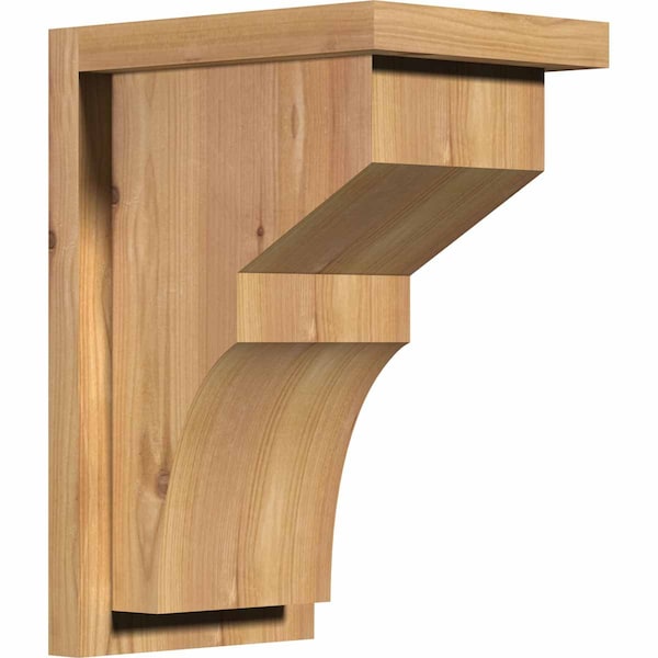 Ekena Millwork Monterey Smooth Corbel w/Backplate, Western Red Cedar, 7 1/2"W x 10"D x 14"H COR08X10X14MON01SWR - main